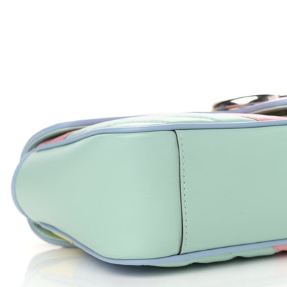 Gucci Calfskin Matelasse Diagonal Small GG Marmont Shoulder Bag Multicolor Pastel 9 of 11