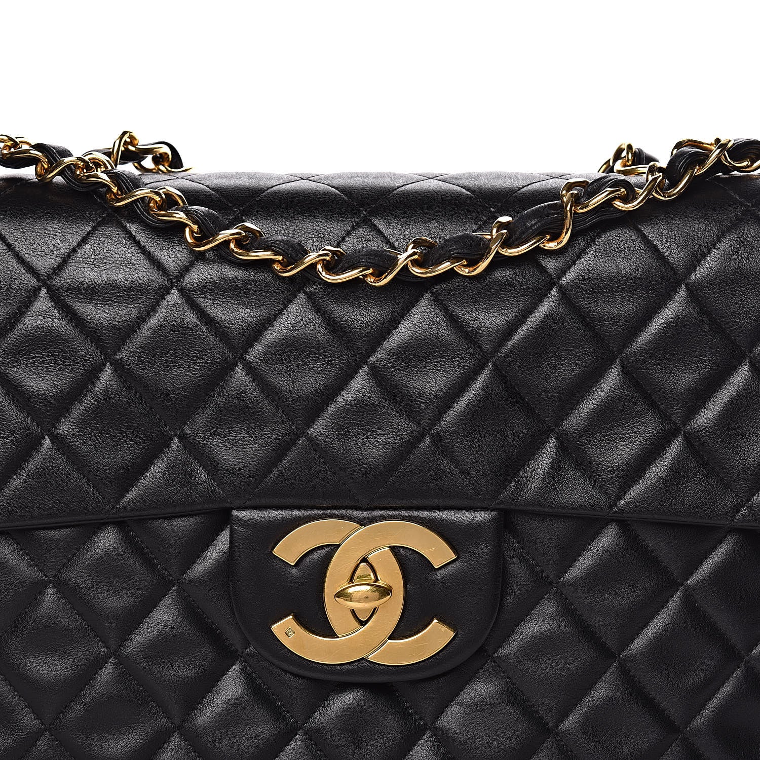 Chanel Lambskin Quilted XL Jumbo Single Flap Black 11 of 15
