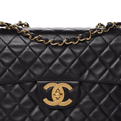 Chanel Lambskin Quilted XL Jumbo Single Flap Black 11 of 15