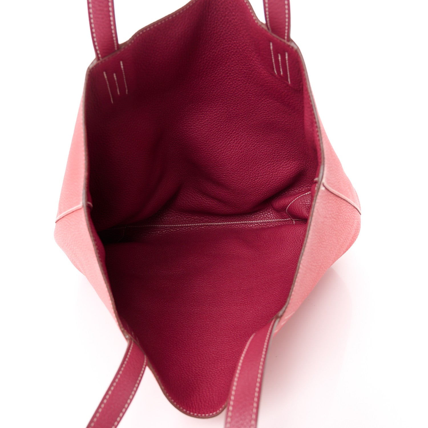Hermes Taurillon Clemence Double Sens 36 Reversible Tote Rubis Bougainvillea 8 of 15
