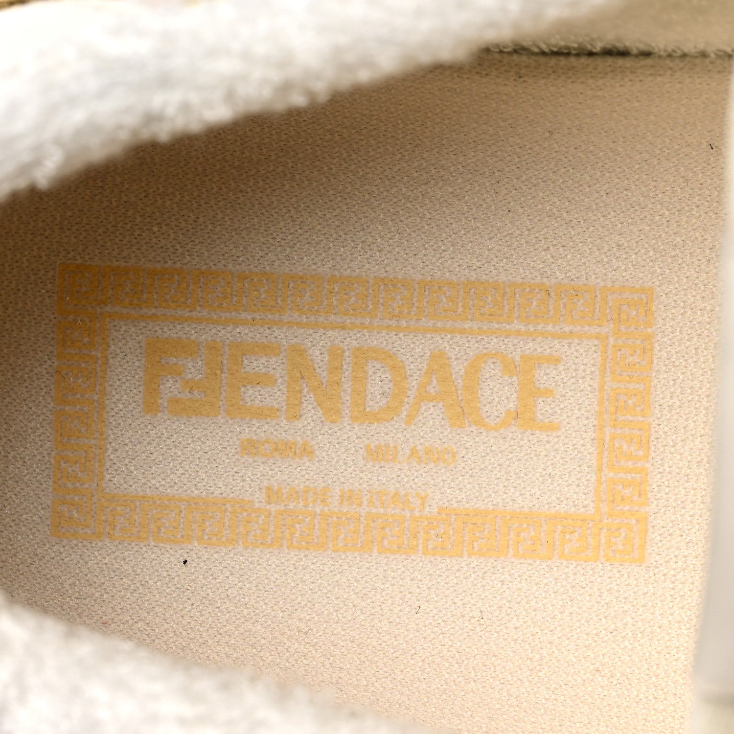 Versace X FENDI Suede Fabric FF Baroque Womens Fendace Match Sneakers 39 Gold Multicolor 8 of 8