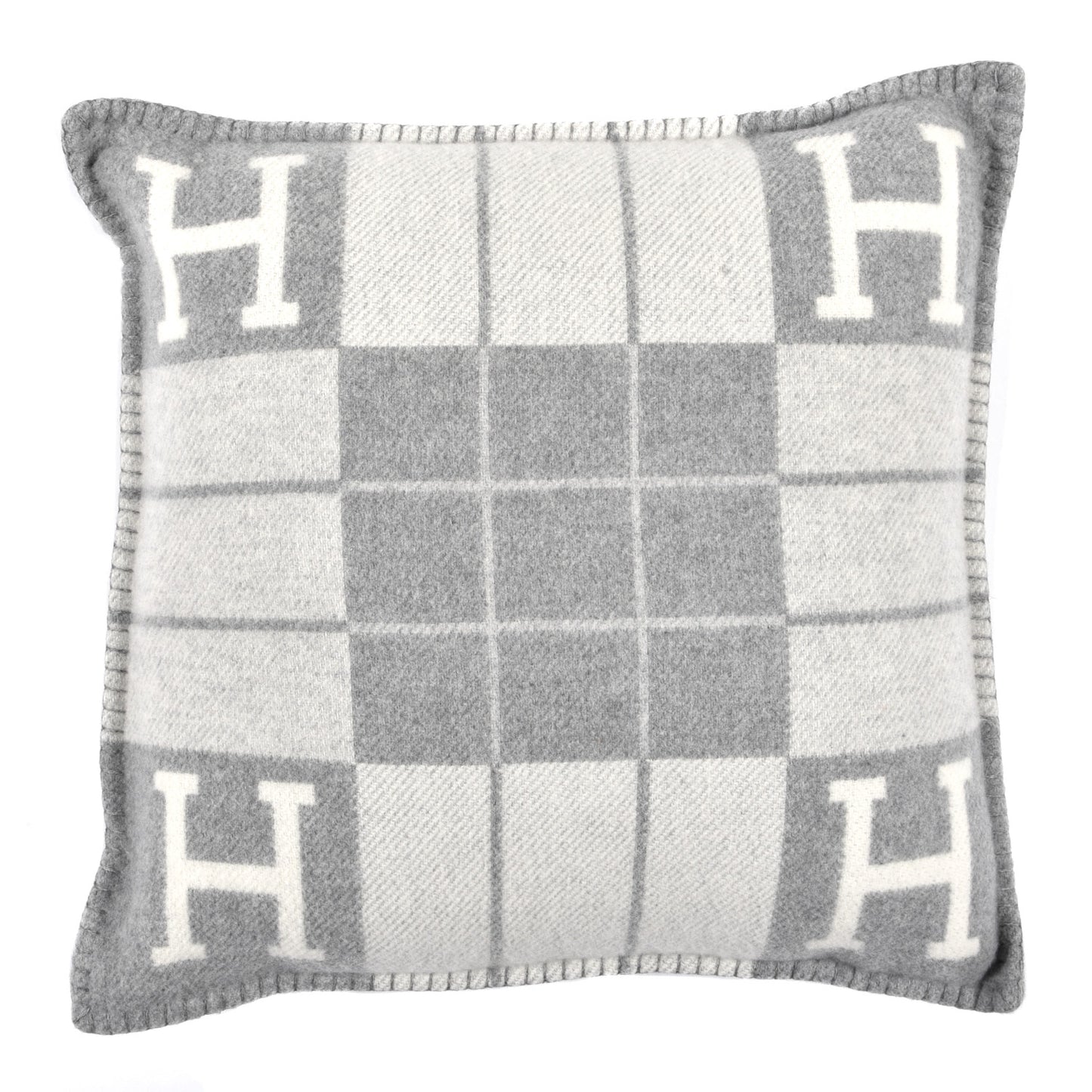Wool Cashmere Avalon III Pillow PM Ecru Gris Clair
