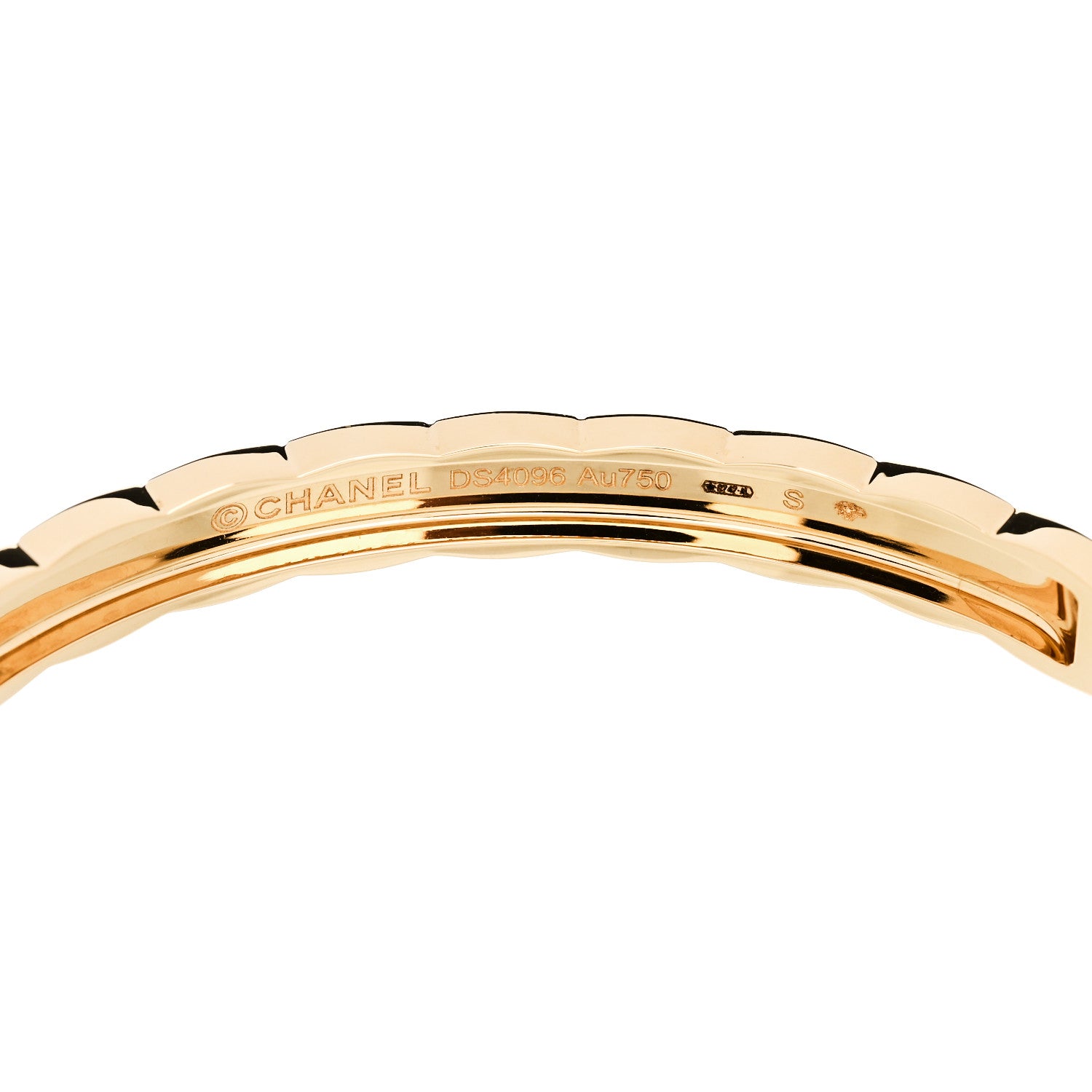 Chanel 18K Yellow Gold Coco Crush Bangle Bracelet S 3 of 4
