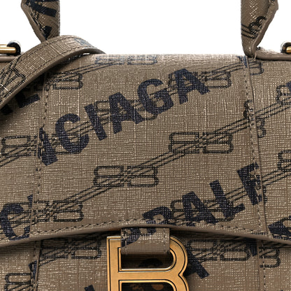 Balenciaga Coated Canvas BB Monogram Logo Print XS Hourglass Top Handle Bag Beige Brown Black 8 of 10