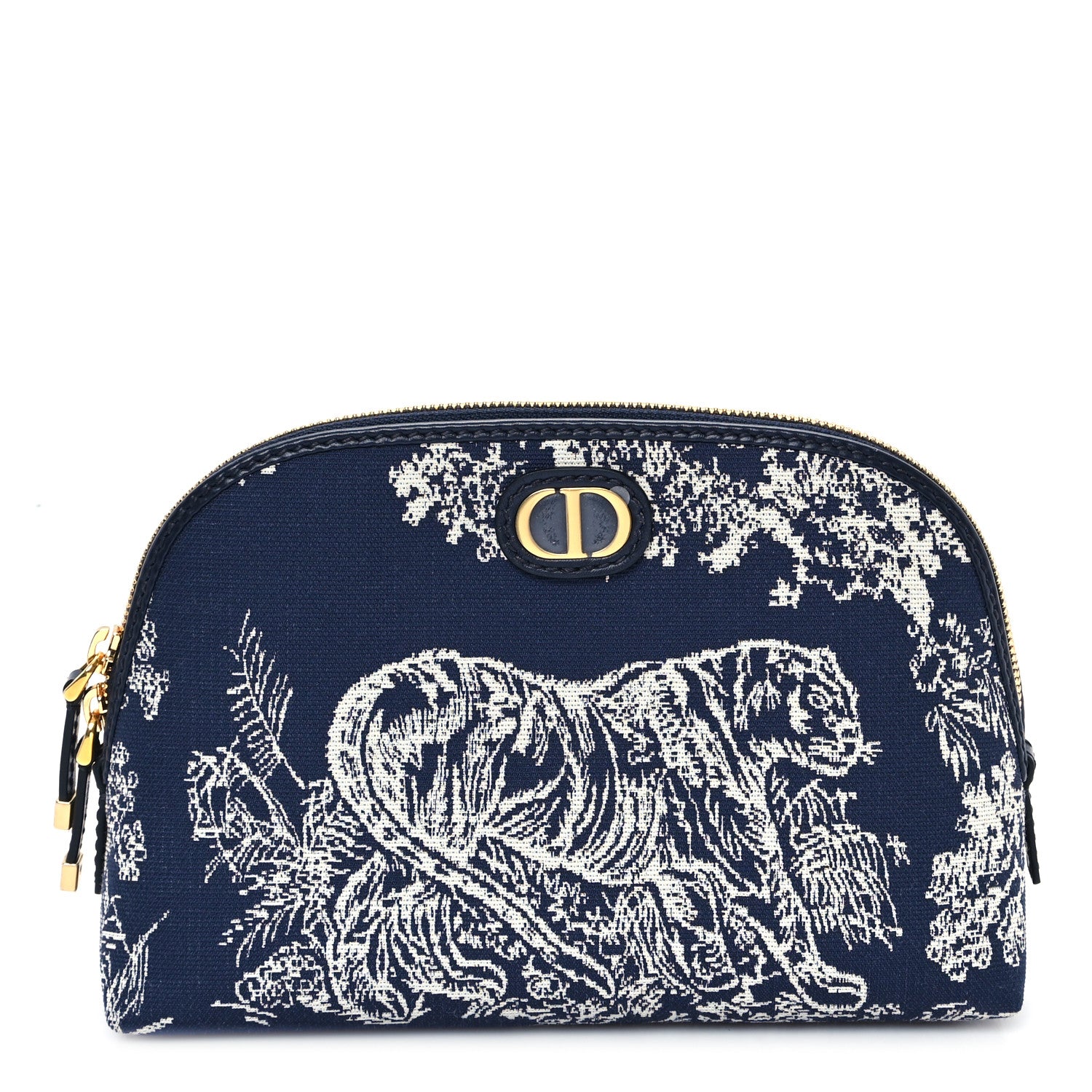 Christian Dior Embroidered Toile De Jouy 30 Montaigne Cosmetic Pouch Blue 1 of 7