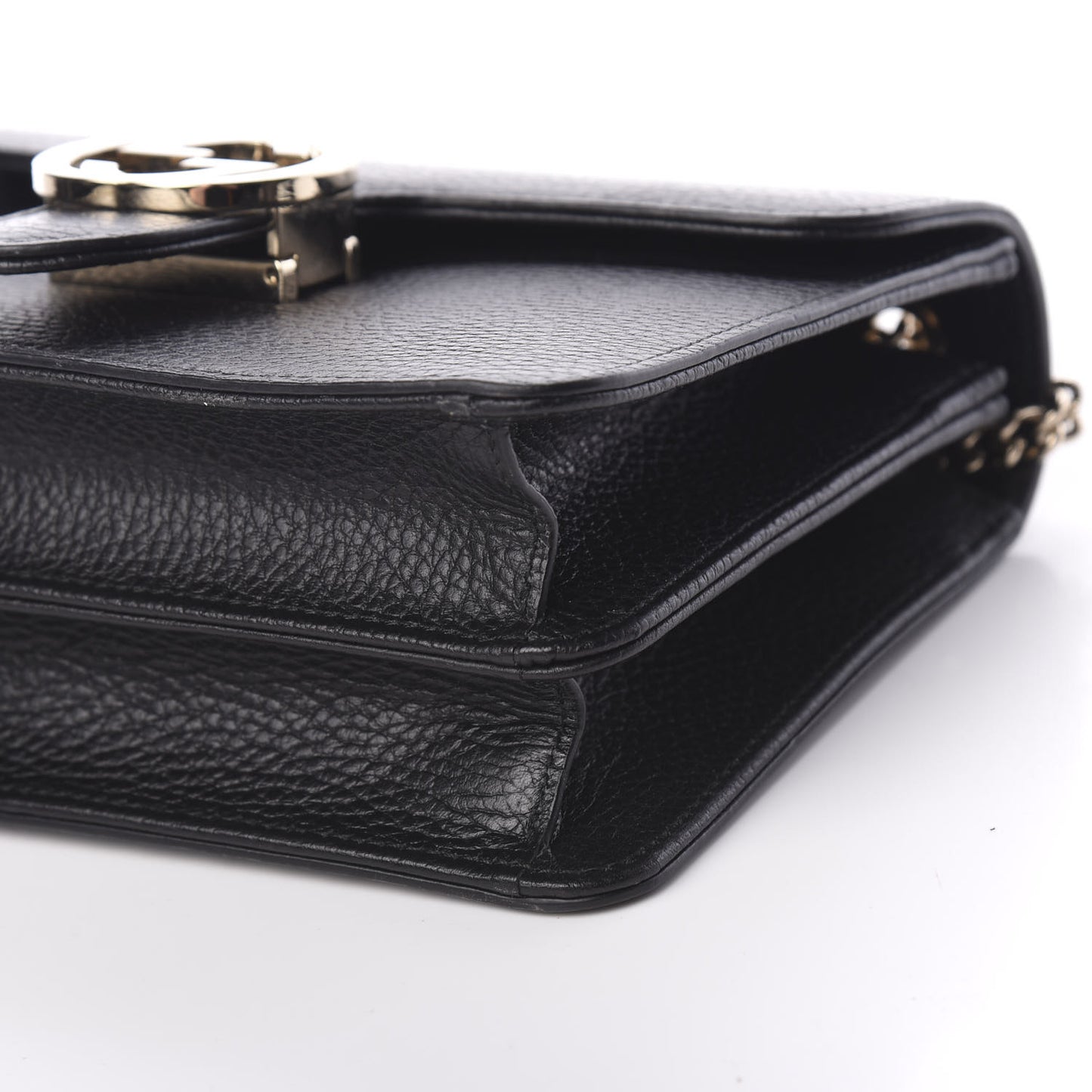 Dollar Calfskin Small Interlocking G Shoulder Bag Black