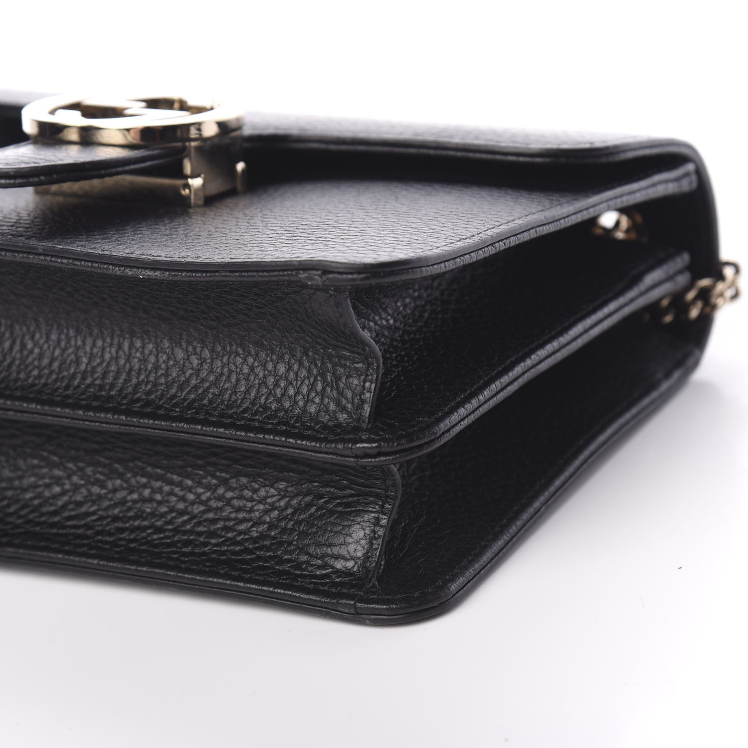Gucci Dollar Calfskin Small Interlocking G Shoulder Bag Black 5 of 9