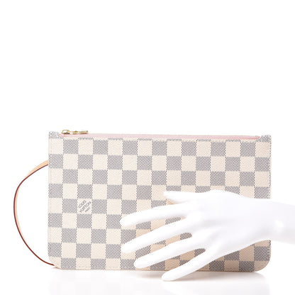 Louis Vuitton Damier Azur Neverfull MM GM Pochette Rose Ballerine 2 of 8