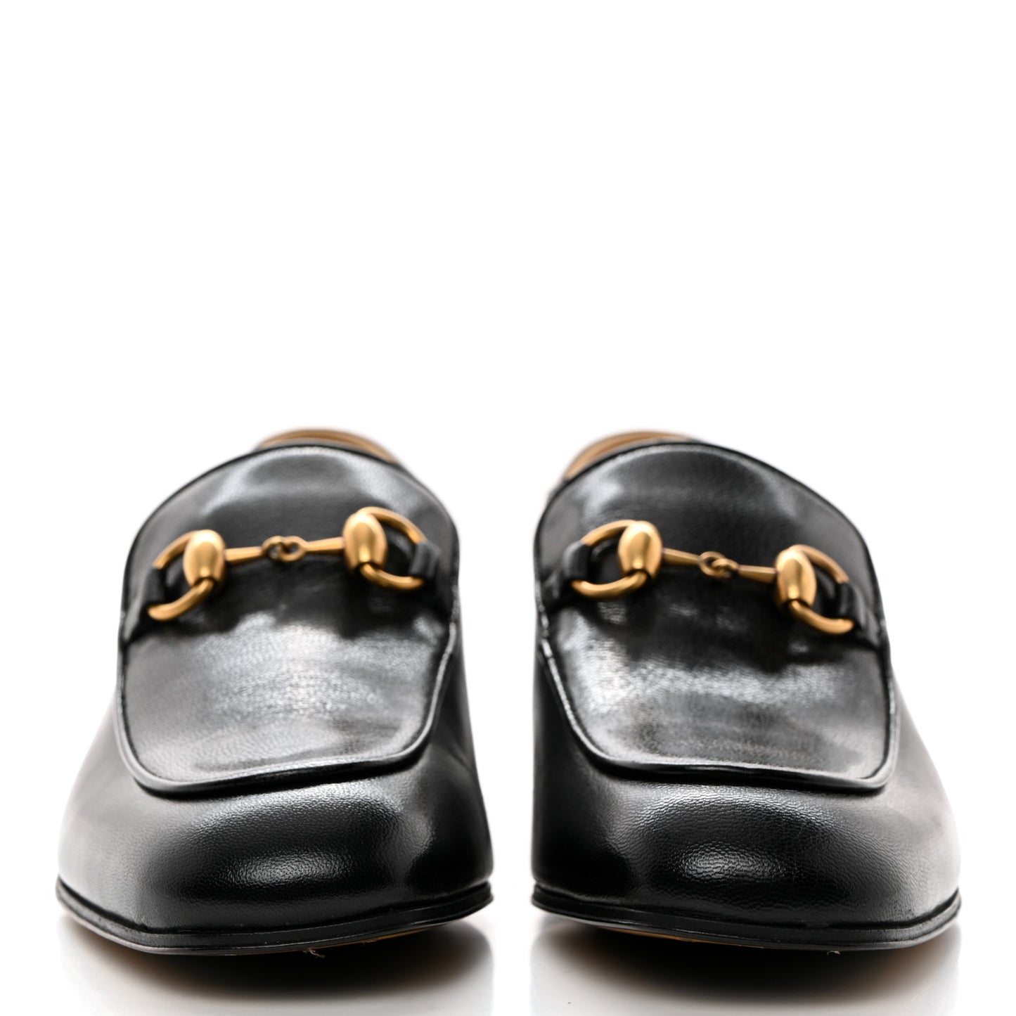 Goatskin Womens Horsebit Mid-Heel Loafers 36 Black