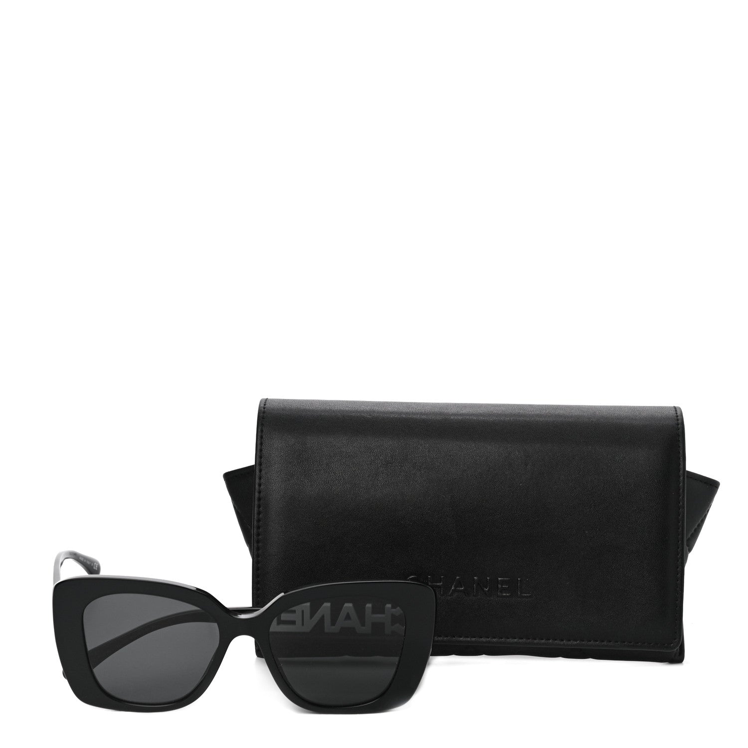 Chanel Acetate Strass Square Sunglasses 5422-B Black White 7 of 7