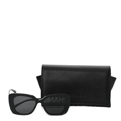 Chanel Acetate Strass Square Sunglasses 5422-B Black White 7 of 7