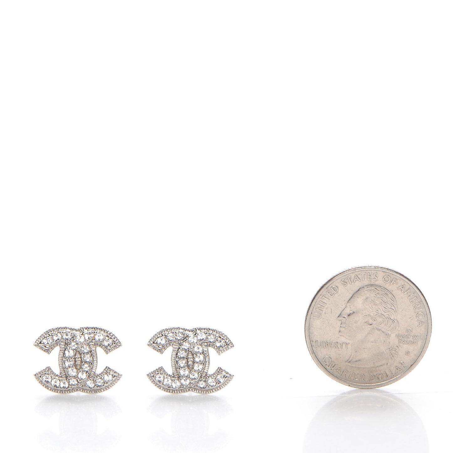 Crystal CC Earrings Silver