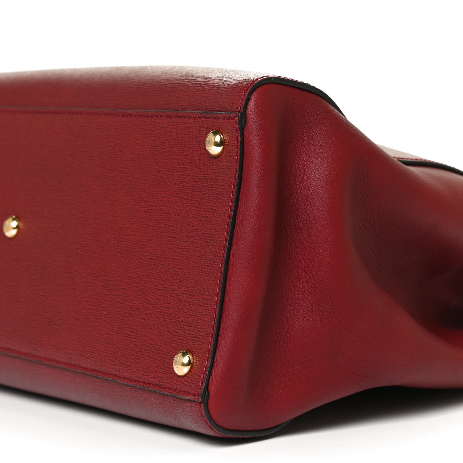 Fendi Vitello Elite Regular 2Jours Tote Rosso Scuro Ciliegia 10 of 13