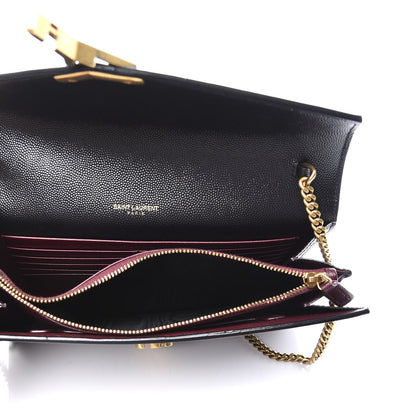 Saint Laurent Grain De Poudre Monogram Cassandra Chain Wallet Black Rouge Legion 5 of 12