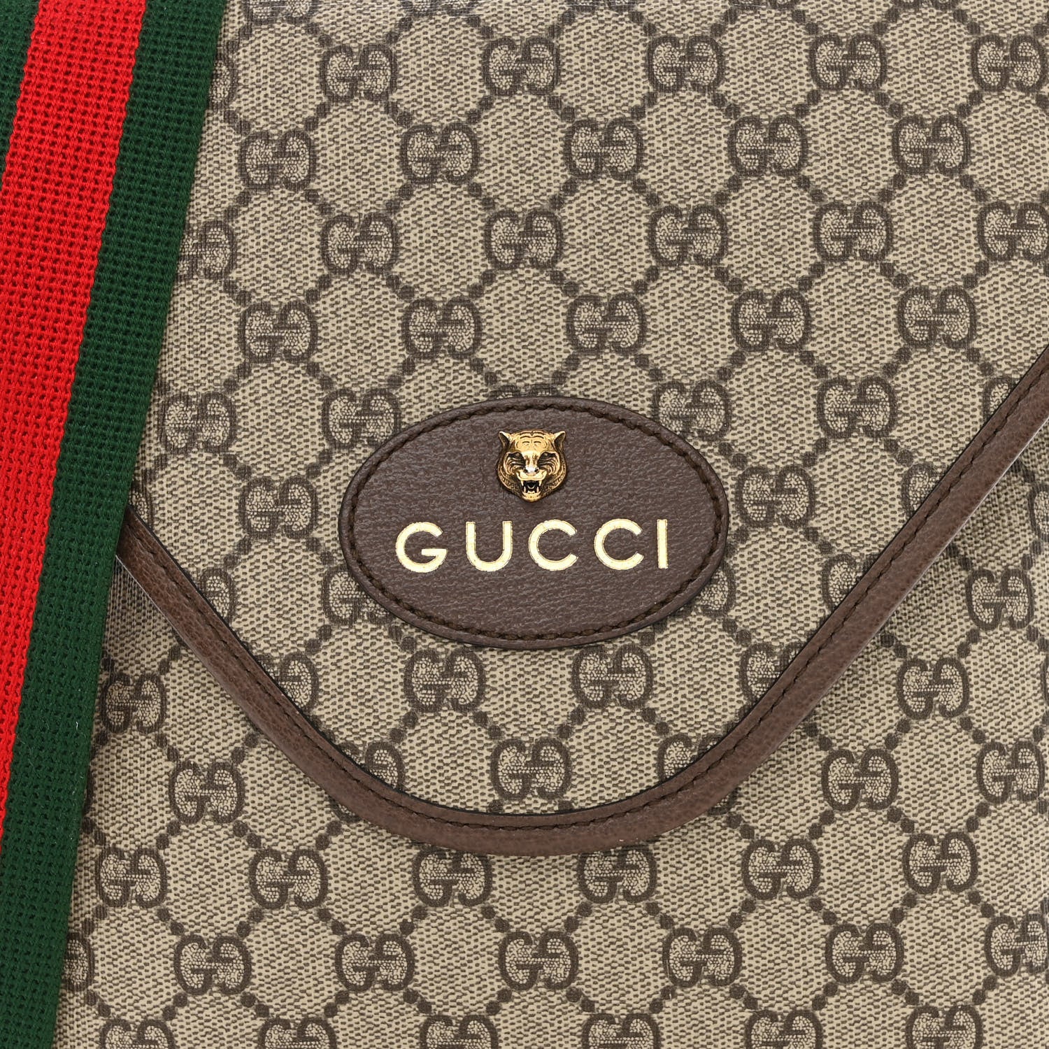 Gucci GG Supreme Monogram Web Medium Neo Vintage Flap Messenger Bag Beige New Acero 8 of 14