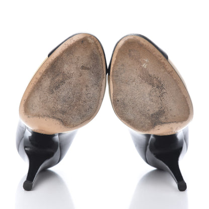 Chanel Lambskin Cap Toe Mary Jane Pumps 37 Beige Black 6 of 14