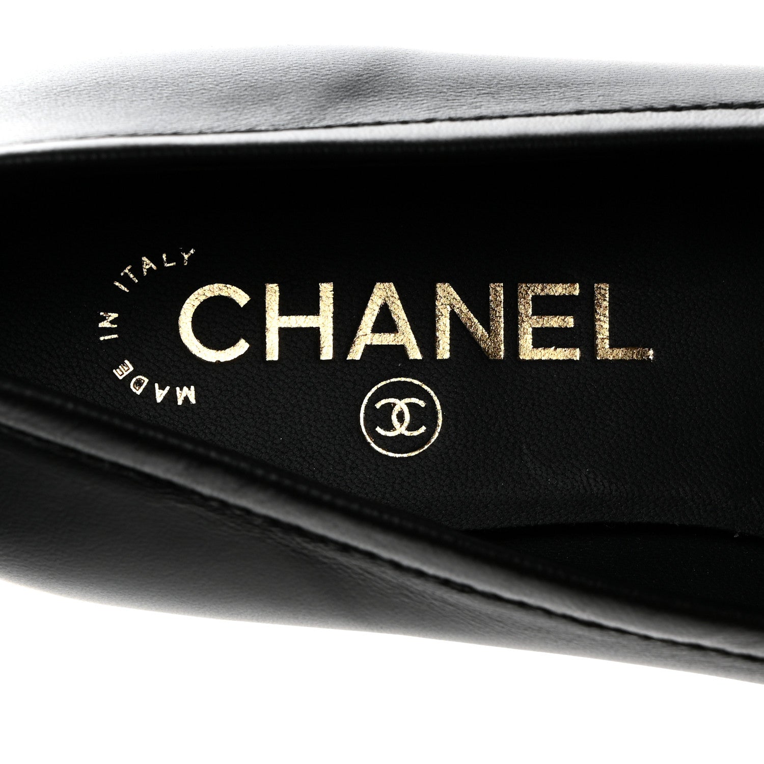 Chanel Lambskin Enamel CC Moccasin Loafers 37.5 Black 6 of 9