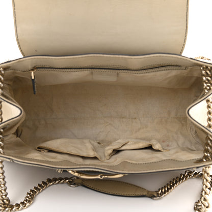 Gucci Monogram Margaux Calfskin Large Emily Chain Shoulder Bag Beige Ebony Mystic White 6 of 25
