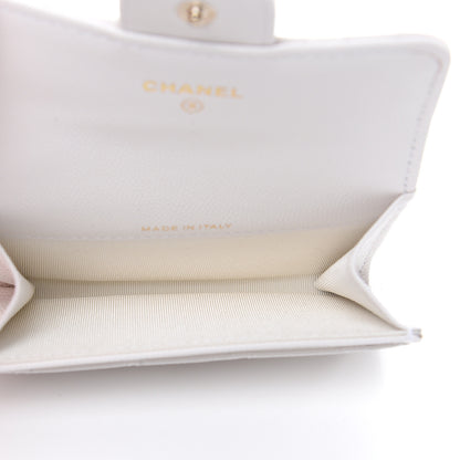 Chanel Caviar Quilted Flap Card Holder Wallet White 5 of 8