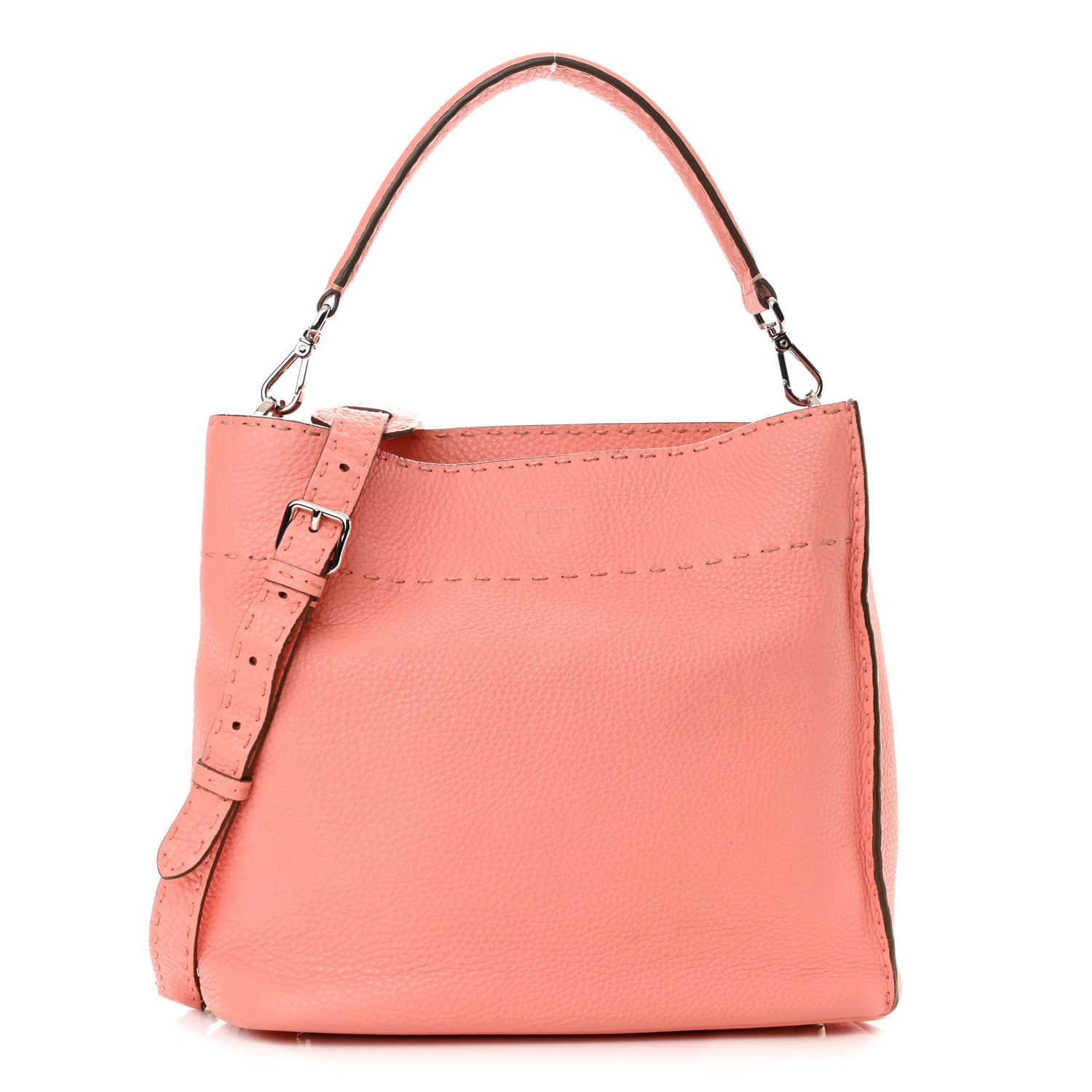 Fendi Cuoio Romano Selleria Small Anna Bucket Bag Pesca 1 of 12