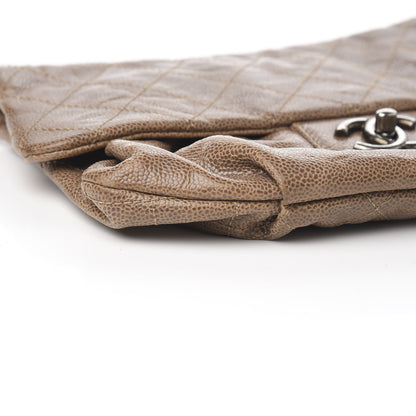 Chanel Grained Calfskin Quilted Medium Elastic Flap Taupe 7 of 9