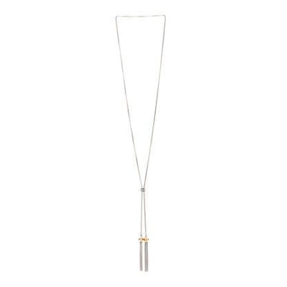 David Yurman Sterling Silver 14K Yellow Gold Citrine Rhodilite Garnet Renaissance Tassel Necklace 3 of 7