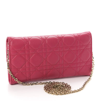 Christian Dior Lambskin Cannage Miss Dior Chain Wallet Fuchsia 3 of 10