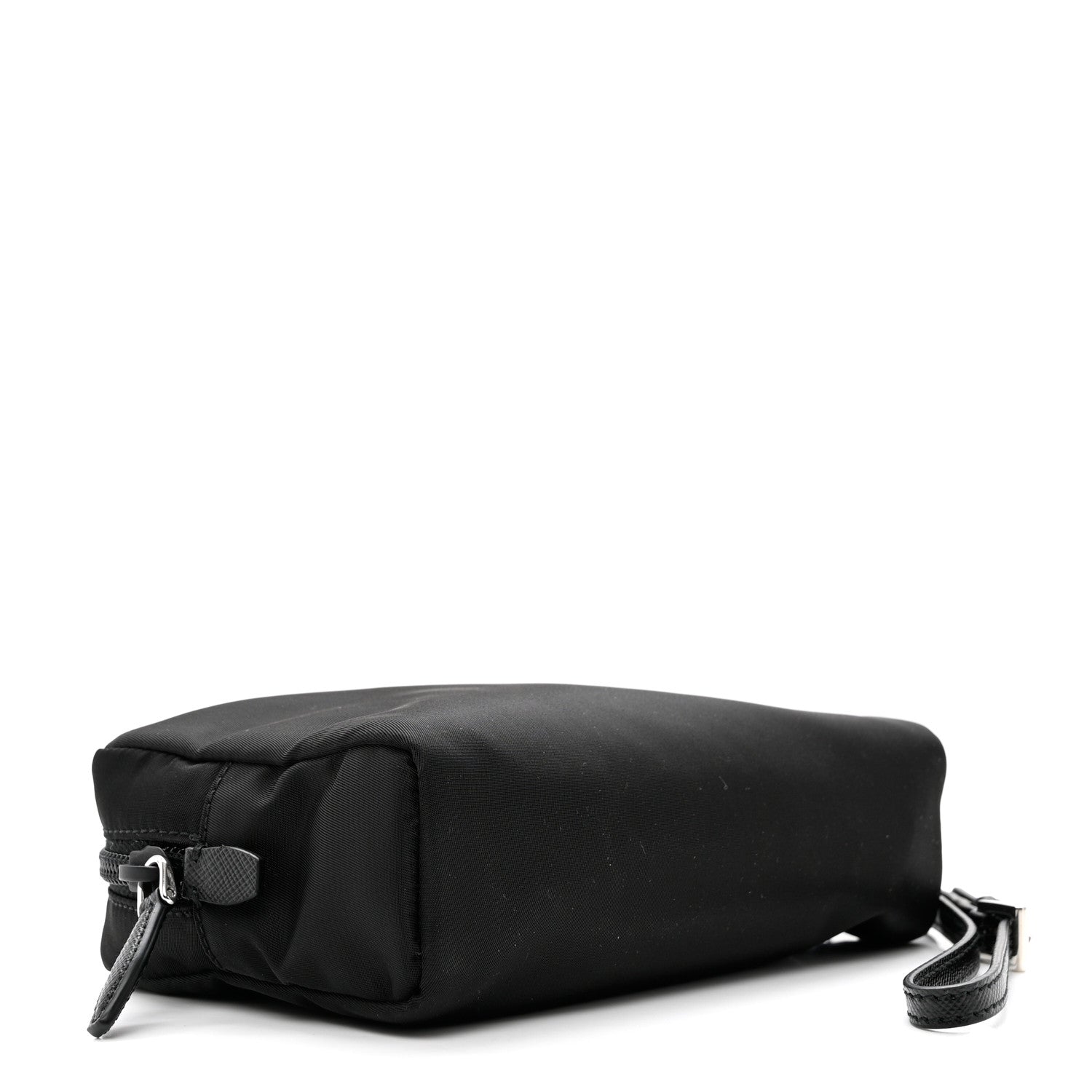 Prada Tessuto Nylon Vela Saffiano Necessaire Wristlet Pouch Black 4 of 6