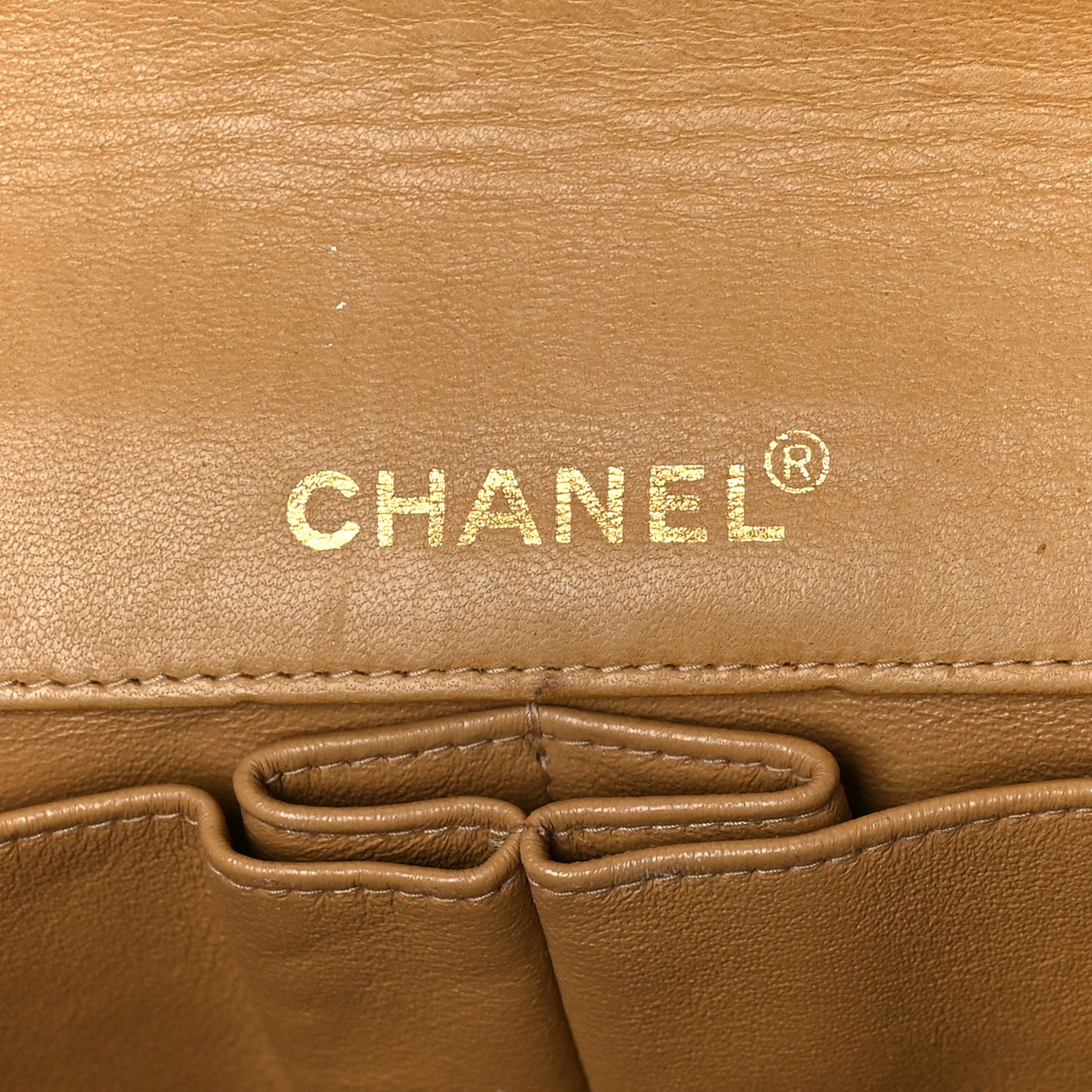 Lambskin East West Chocolate Bar Flap Beige