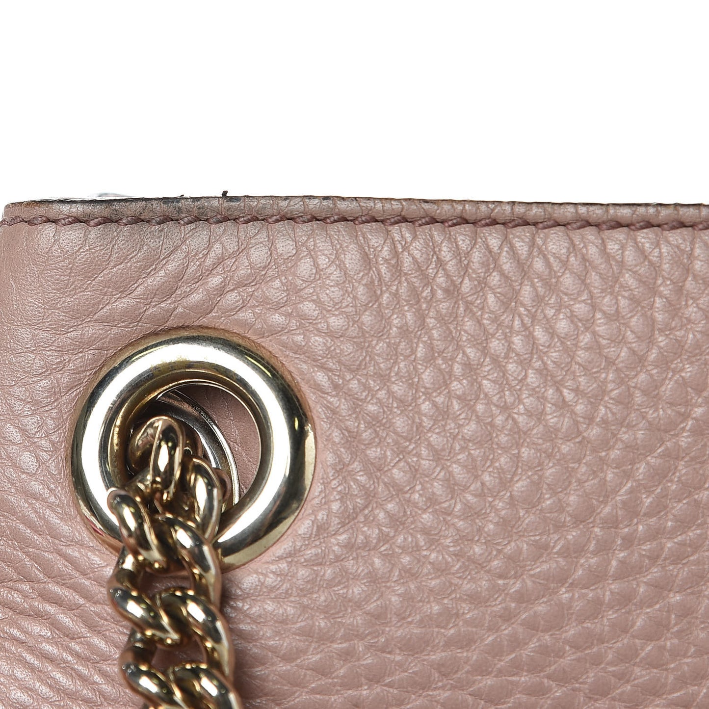 Pebbled Calfskin Medium Soho Chain Shoulder Bag Dark Cipria