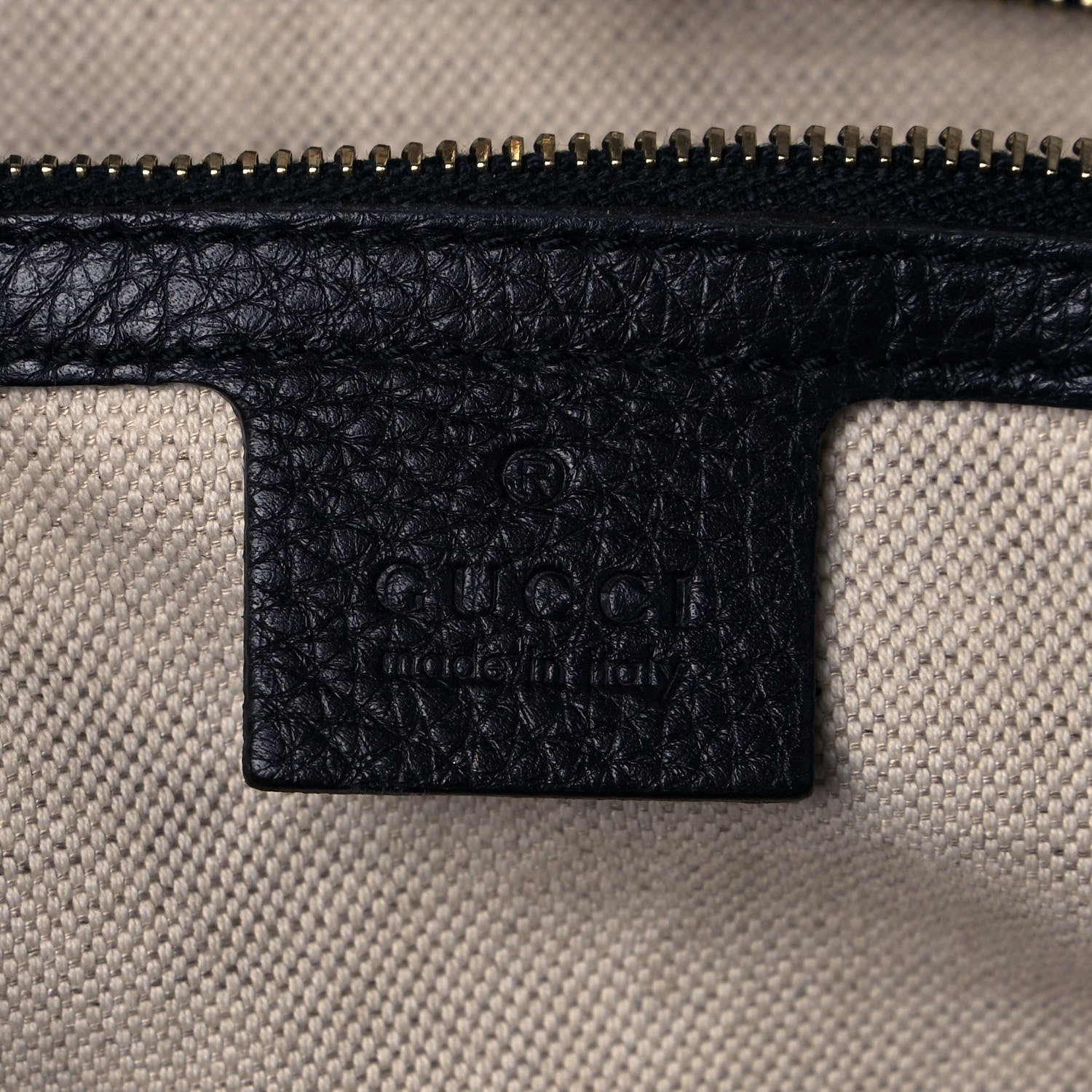 Gucci Pebbled Calfskin Medium Bella Tote Navy 5 of 12