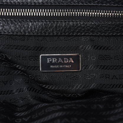 Prada Vitello Daino Embossed Logo Bowler Black 6 of 15