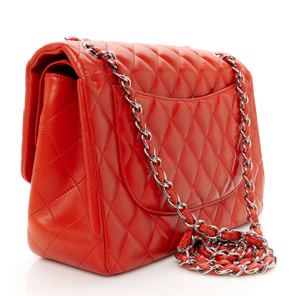 Chanel Lambskin Quilted Jumbo Double Flap Red 3 of 11