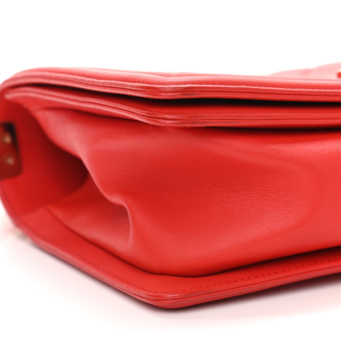 Lambskin Quilted Medium Boy Flap Red