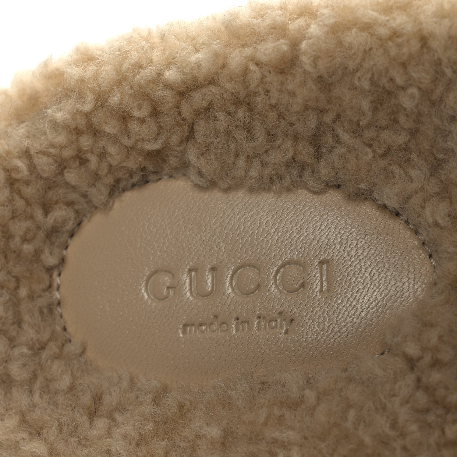 Gucci Shearling Womens Eileen Slide Sandals 38 Cocoa Butterscotch 9 of 11