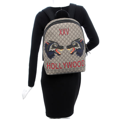 Gucci GG Supreme Monogram Wolf XXV Hollywood Print Dome Backpack 2 of 10