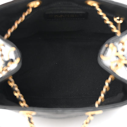 Chanel Calfskin Stitched Small Egyptian Amulet Drawstring Bag Black 5 of 12