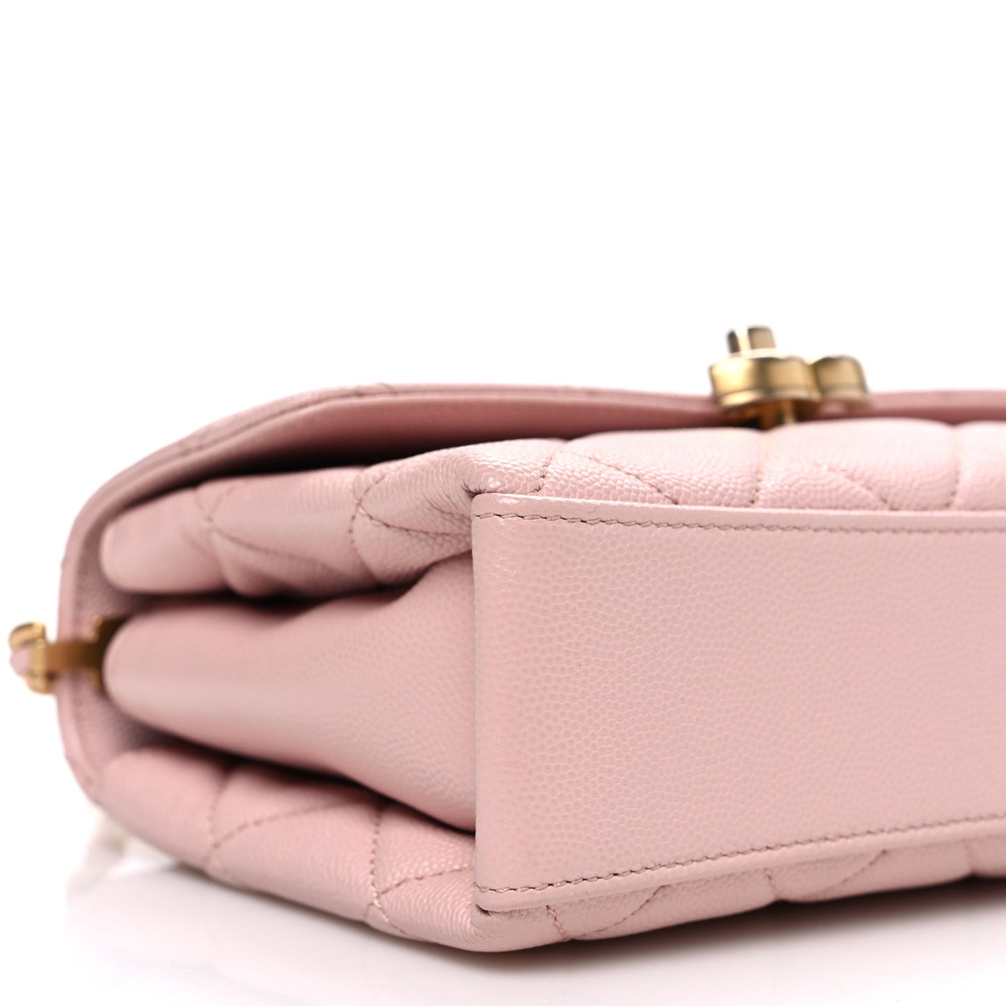 Caviar Quilted Small Carry Me Top Handle Flap Pink