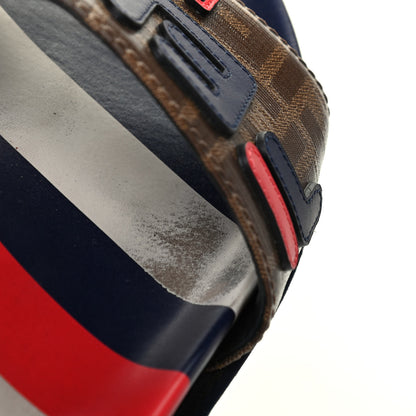 Fendi X FILA Glazed Fabric Calfskin FF 1974 Mania Slide Sandals 38 Mogano Panna Blueberry Caipiroska 16 of 18