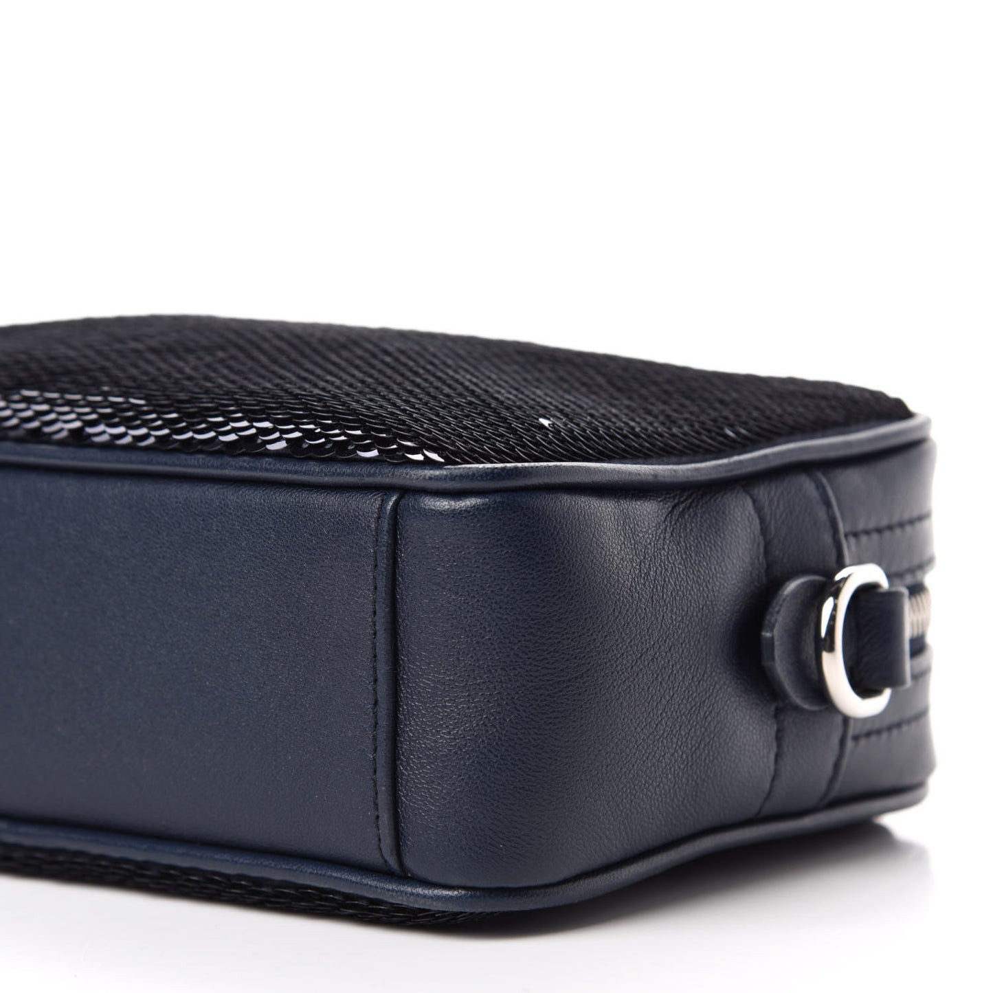 Paillettes Sequin Chain Camera Bag Bleu