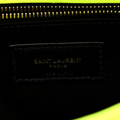 Saint Laurent Crinkled Calfskin Matelasse Monogram Medium Niki Chain Satchel Neon Yellow 6 of 9