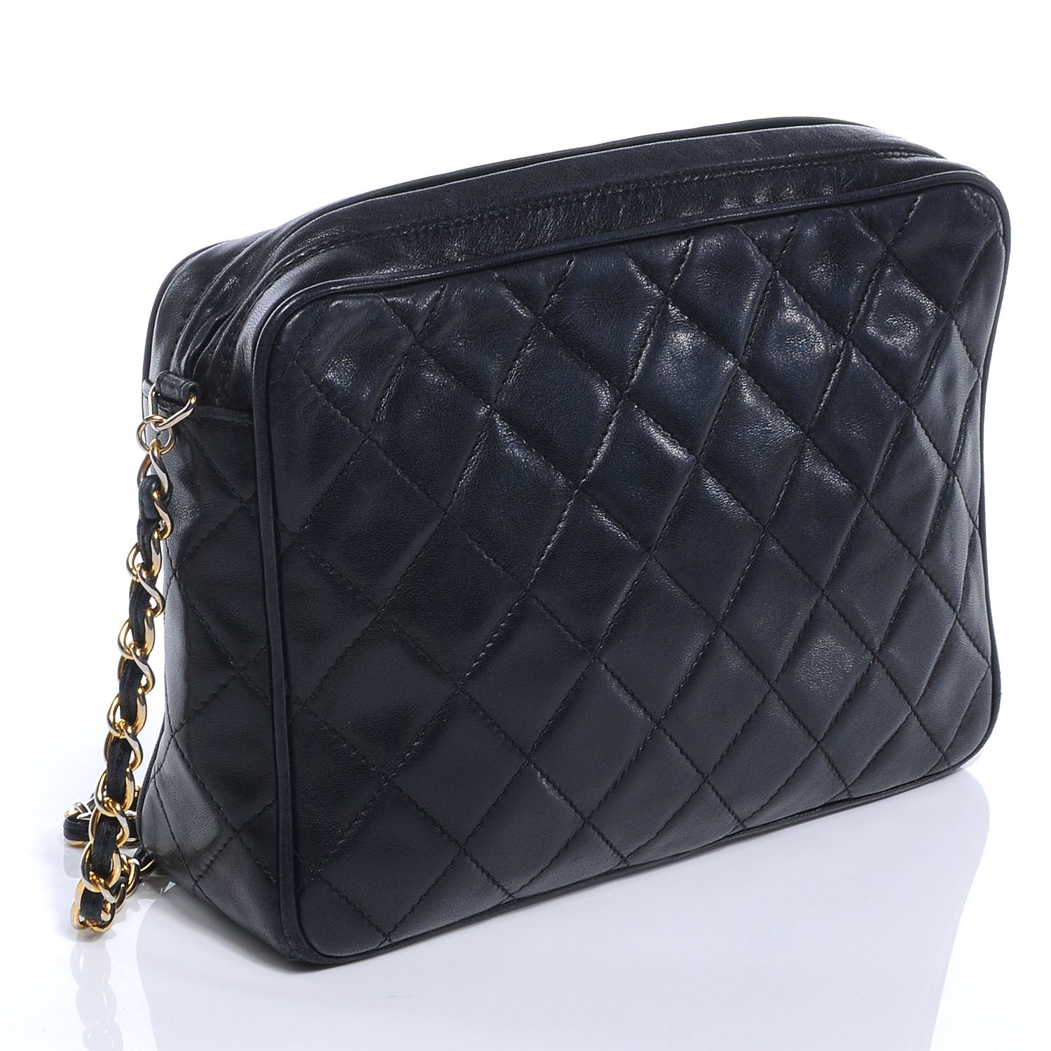 Chanel Lambskin Quilted CC Tassel Camera Case Black 3 of 8