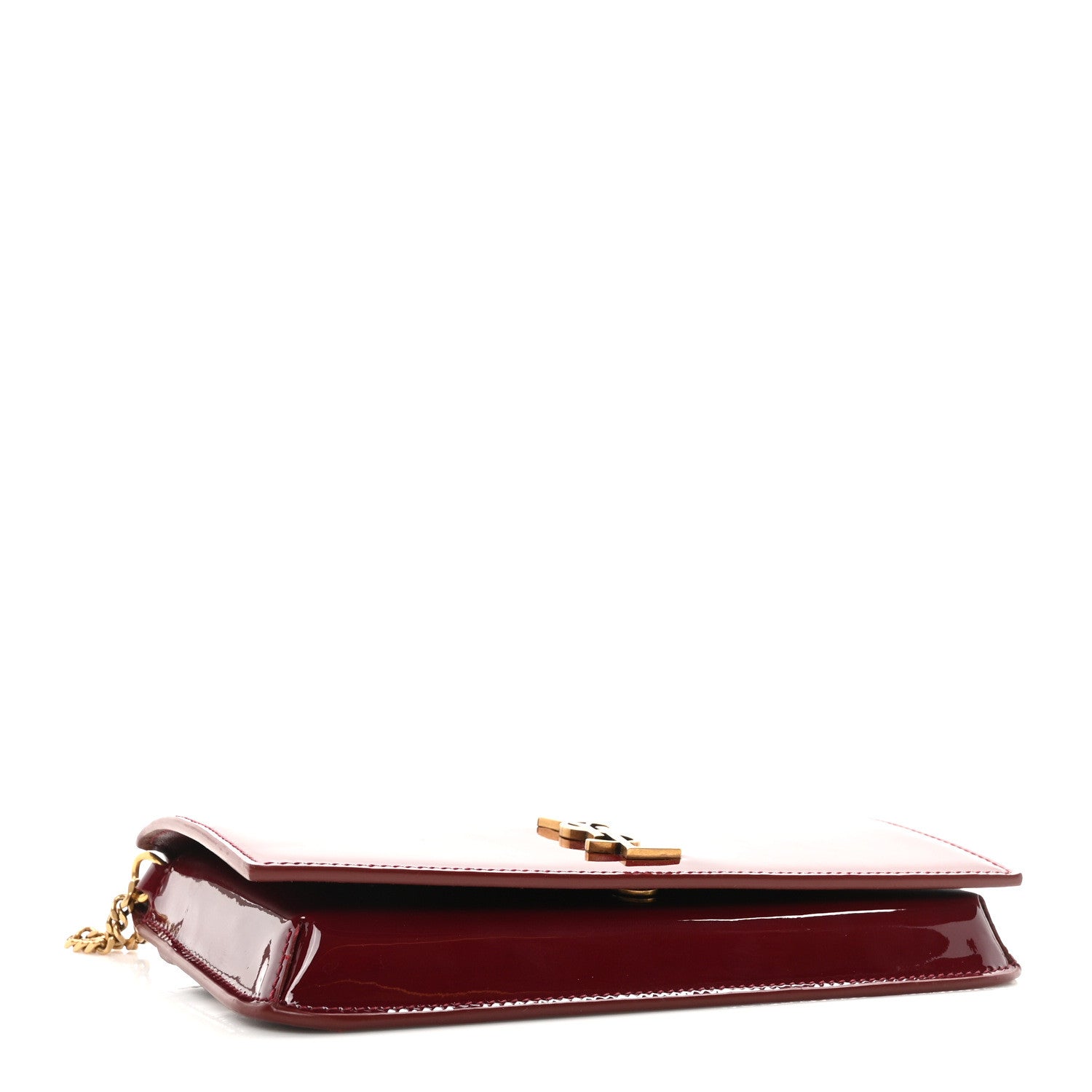 Saint Laurent Patent Monogram Phone Holder Crossbody Chataigne 4 of 8
