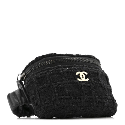 Chanel Tweed Lambskin Quilted Arm Coin Purse Black 4 of 10
