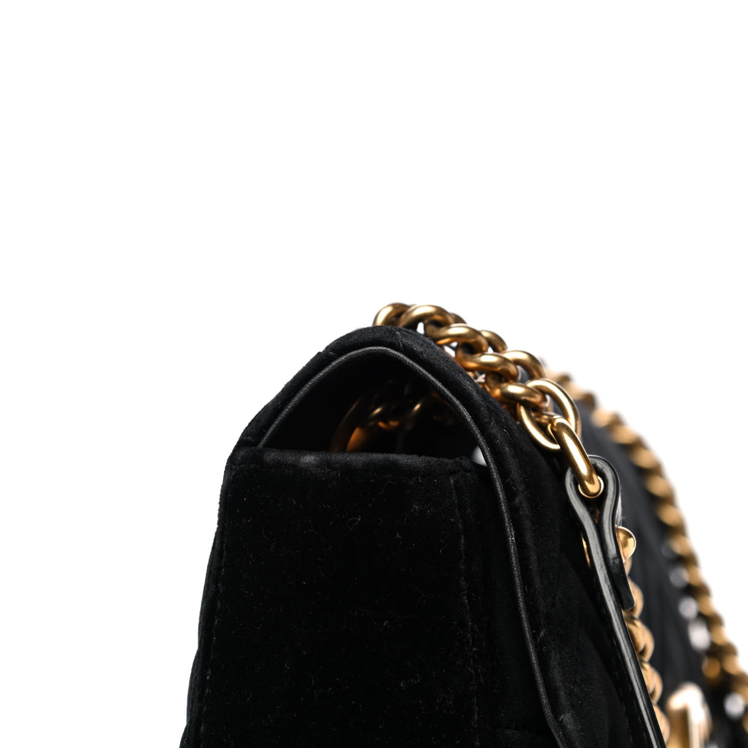 Gucci Velvet Matelasse Medium GG Marmont Shoulder Bag Black 13 of 14