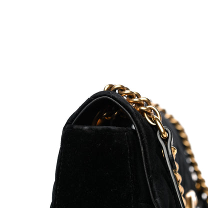 Gucci Velvet Matelasse Medium GG Marmont Shoulder Bag Black 13 of 14