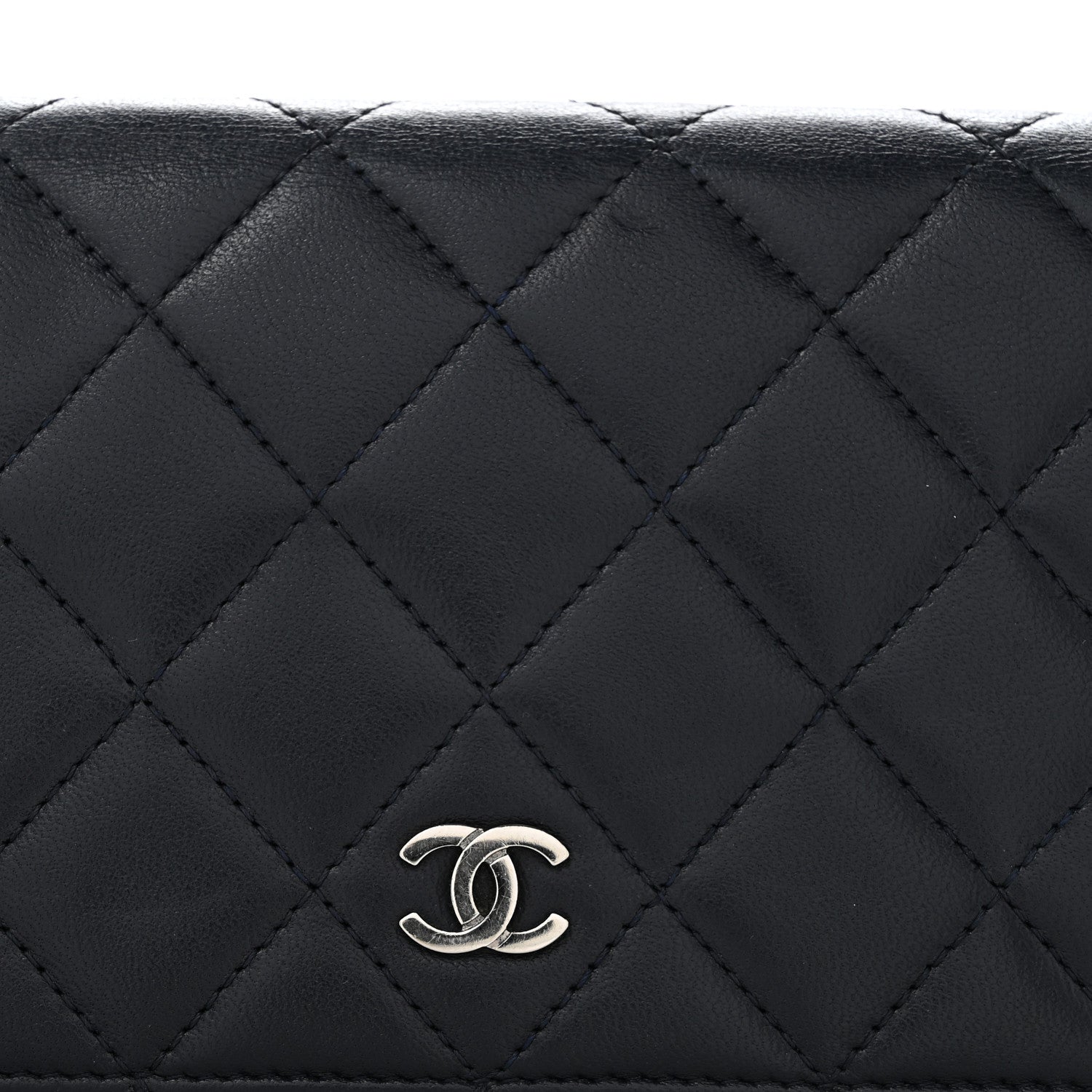 Chanel Lambskin Quilted Yen Wallet Blue 11 of 12