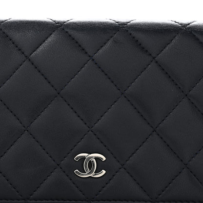 Chanel Lambskin Quilted Yen Wallet Blue 11 of 12