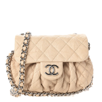 Chanel Washed Lambskin Quilted Mini Chain Around Flap Beige 1 of 11