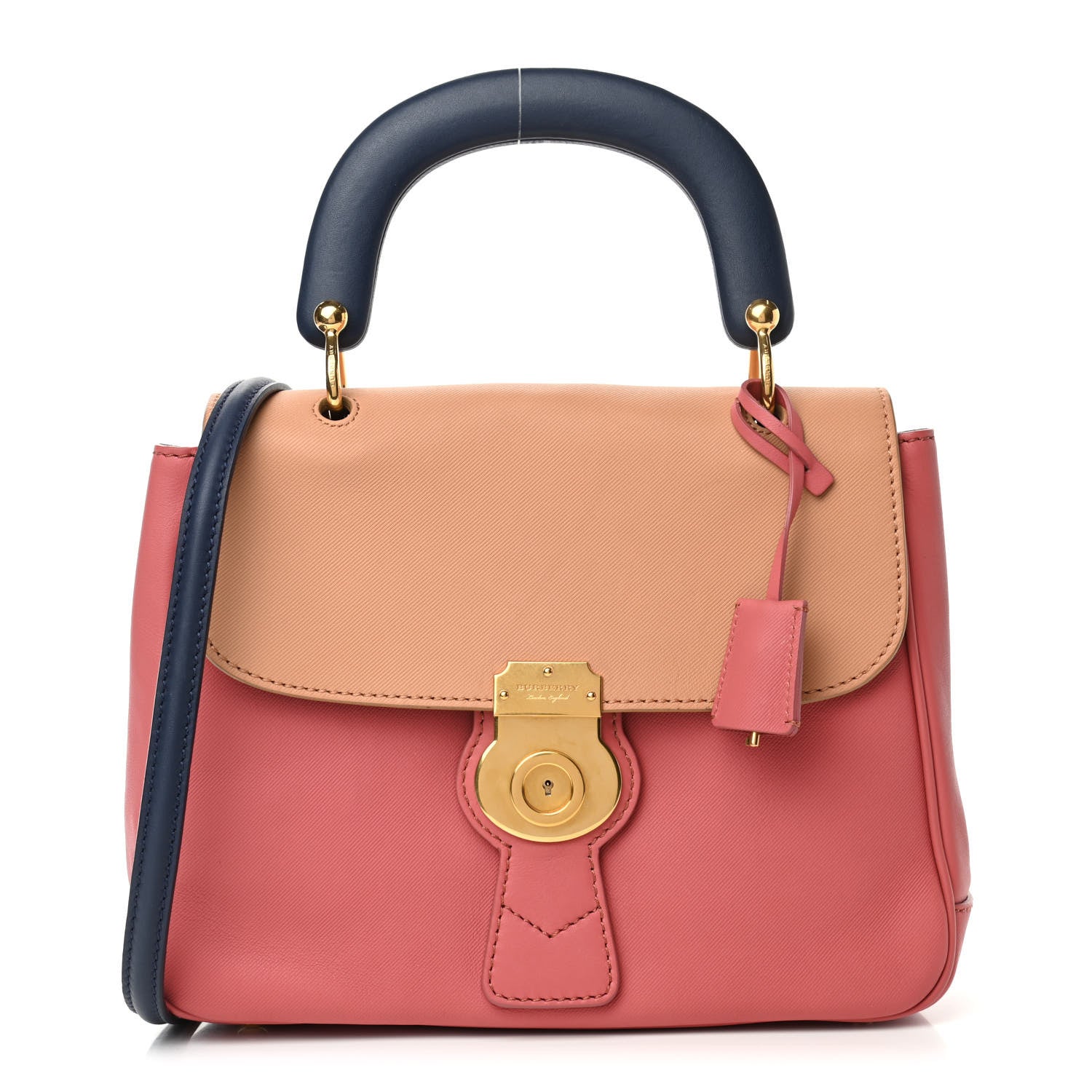 Burberry Trench Calfskin Medium DK88 Top Handle Bag Blossom Pink Pale Clementine 1 of 6